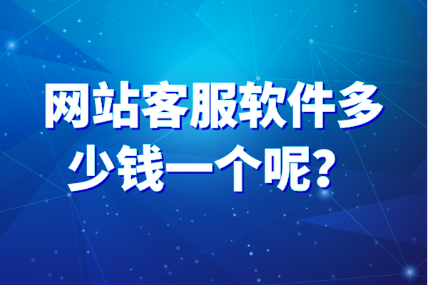 网站客服软件多少钱一个