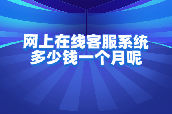 网上在线客服系统多少钱一个月呢？100-3000元左右！