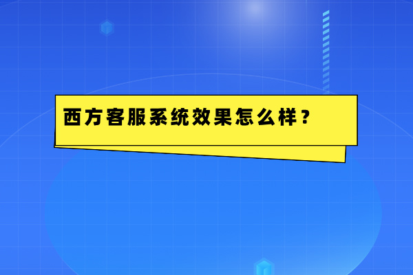 西方客服系统效果怎么样？真实案例解析