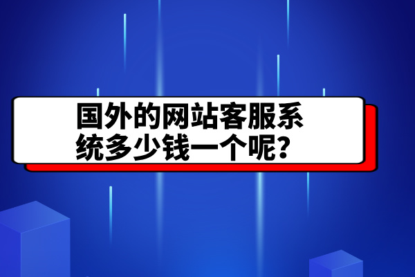 国外的网站客服系统多少钱一个呢？价格几千到几万元！