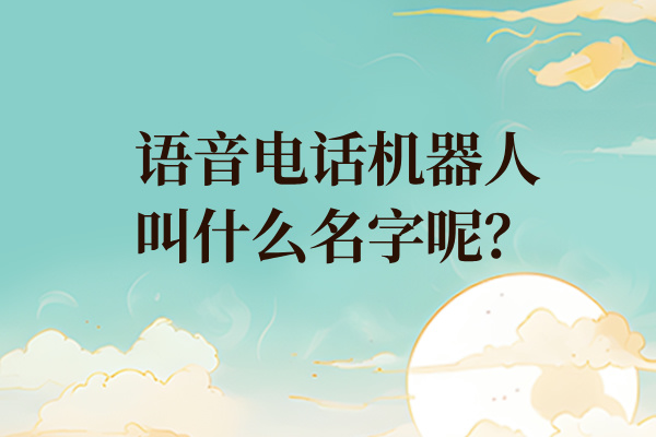 语音电话机器人叫什么名字呢
